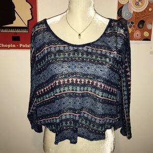 Loose knit tribal crop top